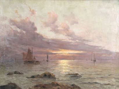 Émile MAILLARD (1846–1926)
Seascape at Sunset
Oil...
