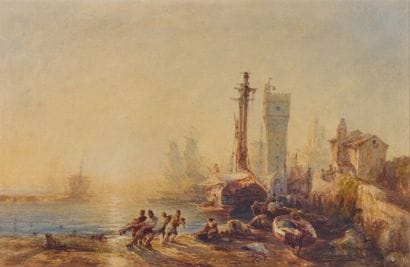 Félix ZIEM (1821-1911) 
Vue d'un port en...