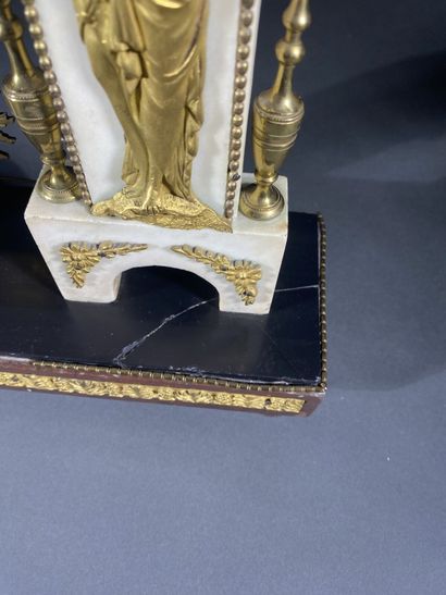 White and black marble pendulum clock with...