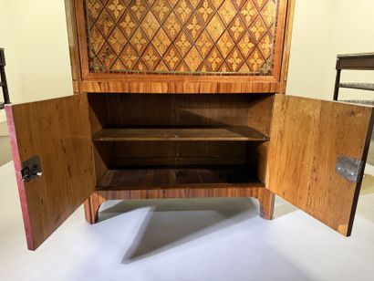 A drop-top secretary desk in marquetry and...