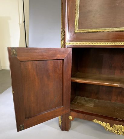 Mahogany and gilded bronze drop-leaf desk,...