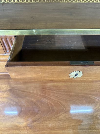 Mahogany cylinder-style secretary desk (on...