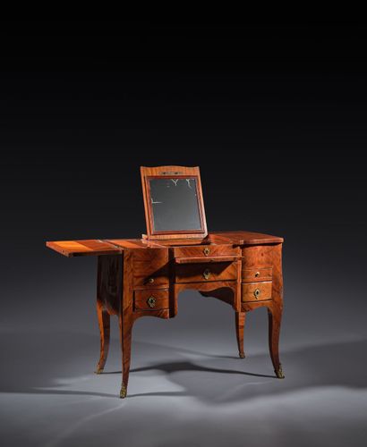 Rosewood dressing table with three hinged...