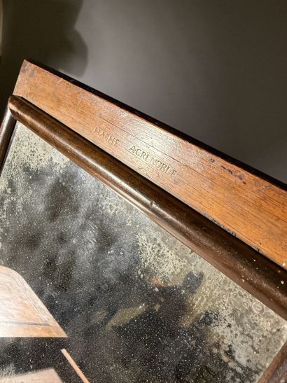 Vanity table in walnut and blackened wood,...