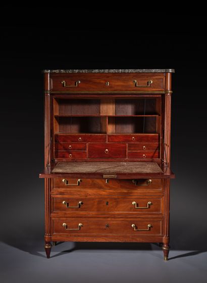 Mahogany and mahogany-veneered secretary...