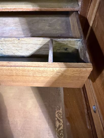 Mahogany cylinder-style secretary desk (on...