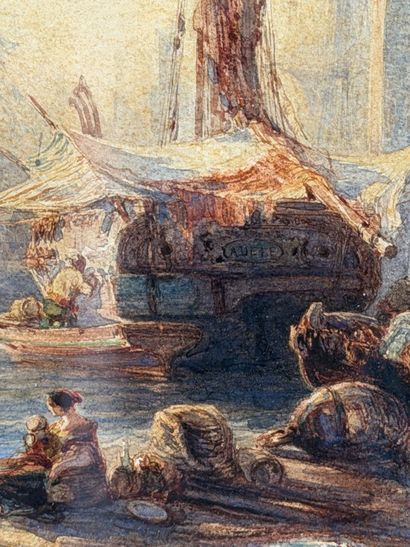 Félix ZIEM (1821-1911) 
Vue d'un port en...