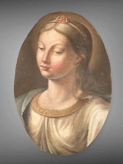 French School, c. 1800
Bust of a woman wearing...