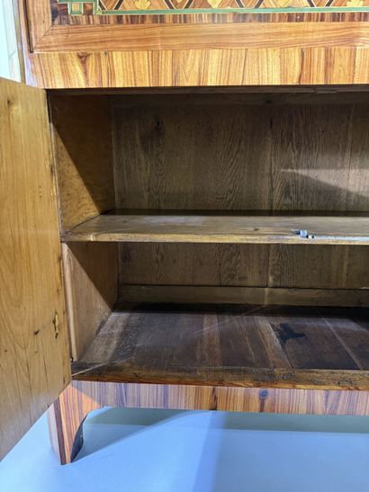 A drop-top secretary desk in marquetry and...