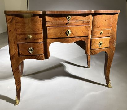 Rosewood dressing table with three hinged...
