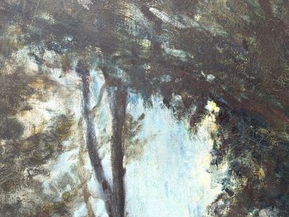 School of Gustave COURBET, 19th century 
Landscape...