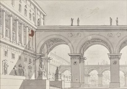 École italienne néo-classique
Vue d'un palais...