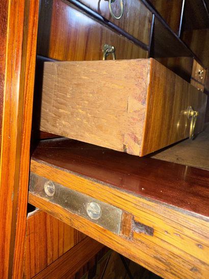 A drop-top secretary desk in marquetry and...
