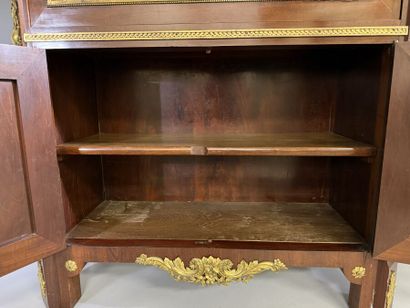 Mahogany and gilded bronze drop-leaf desk,...