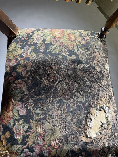 Stained walnut armchair with a reclining...