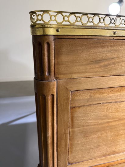 Mahogany cylinder-style secretary desk (on...
