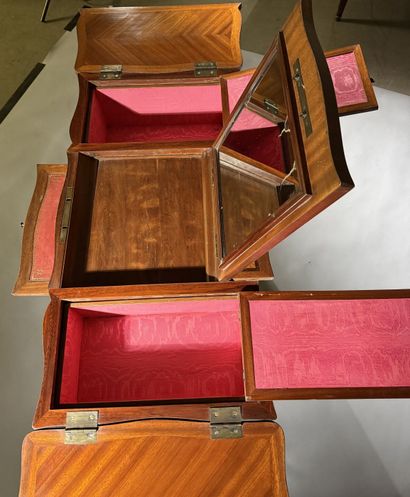 Rosewood dressing table with three hinged...