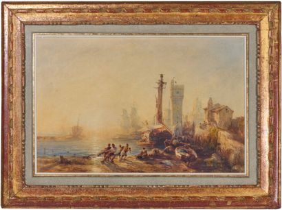 Félix ZIEM (1821-1911) 
Vue d'un port en...