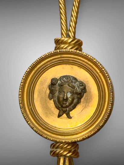 Paire d'appliques en bronze doré à deux bras...