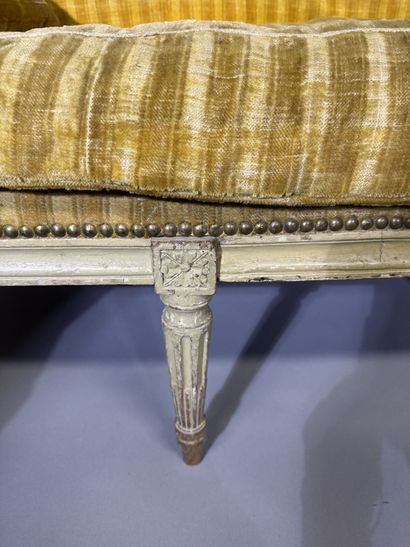A set of six armchairs and one sofa, made...