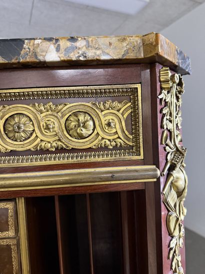 Mahogany and gilded bronze drop-leaf desk,...