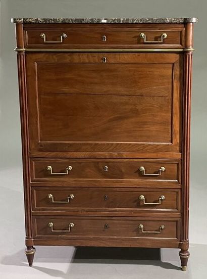 Mahogany and mahogany-veneered secretary...