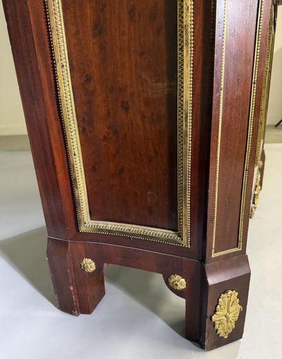 Mahogany and gilded bronze drop-leaf desk,...