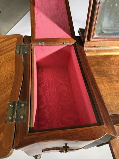 Rosewood dressing table with three hinged...