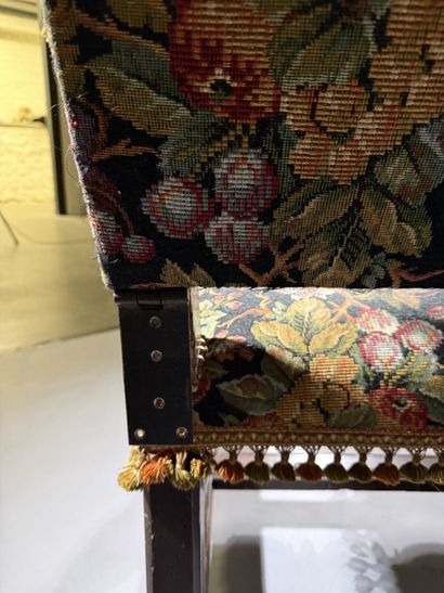 Stained walnut armchair with a reclining...