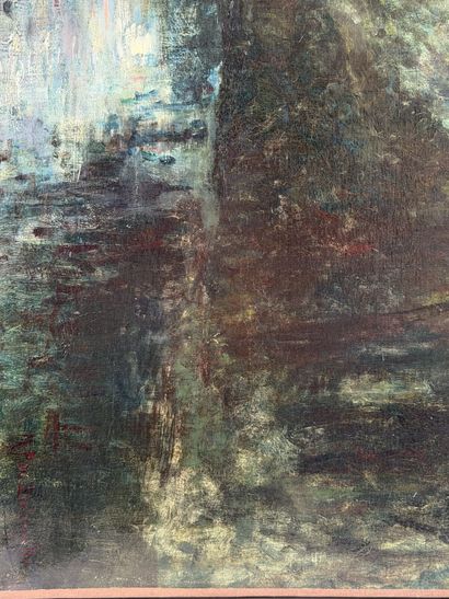 School of Gustave COURBET, 19th century 
Landscape...