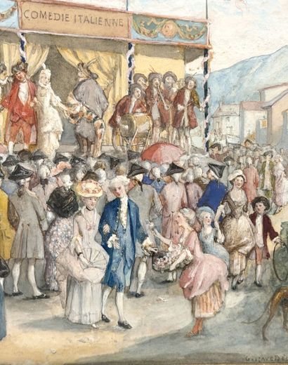 Gustave DELOYE (1838-1899)
Comédie italienne...