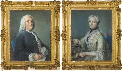 French School, c. 1760 
Portraits of Charles...
