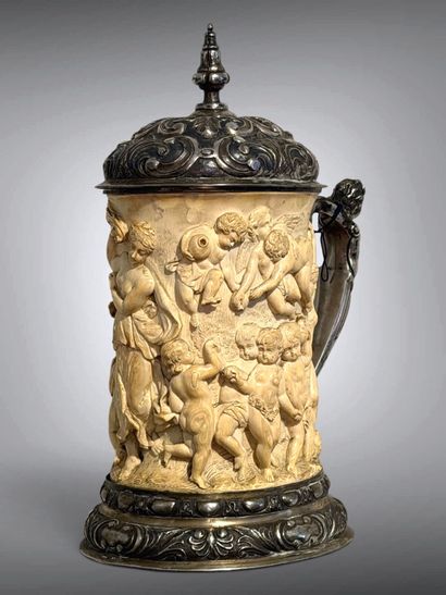 Oval-bodied ivory (Elephantidae spp.*) tankard...