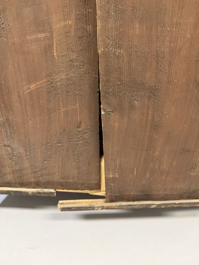 A rosewood chest of drawers with a curvilinear...
