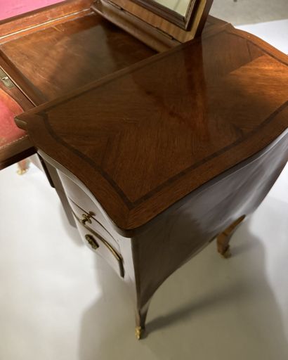 Rosewood dressing table with three hinged...