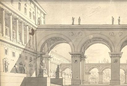 École italienne néo-classique
Vue d'un palais...