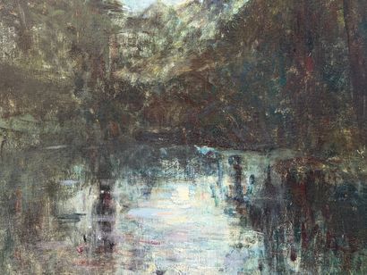 School of Gustave COURBET, 19th century 
Landscape...