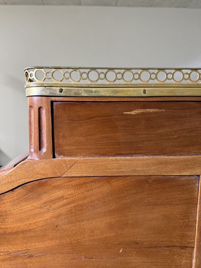 Mahogany cylinder-style secretary desk (on...