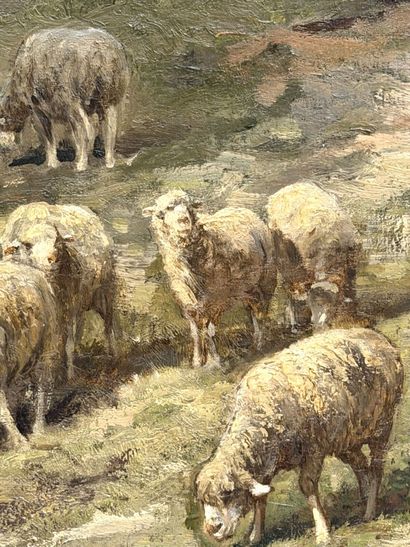 Charles JACQUE (1813–1894) 
Shepherdess and...