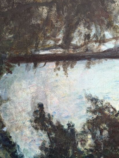 School of Gustave COURBET, 19th century 
Landscape...