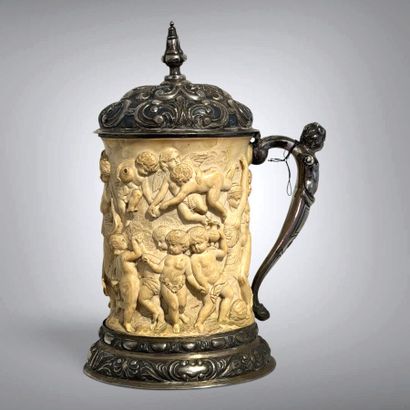 Oval-bodied ivory (Elephantidae spp.*) tankard...