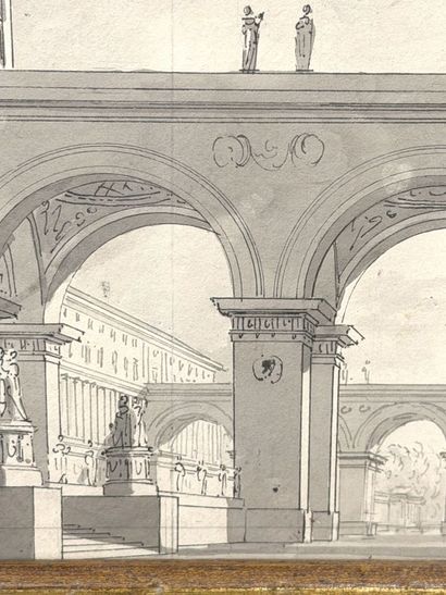 École italienne néo-classique
Vue d'un palais...