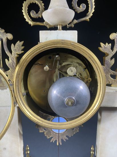 White and black marble pendulum clock with...
