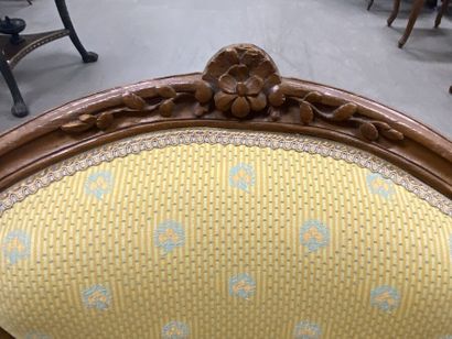 A set of four cabriolet armchairs in natural...