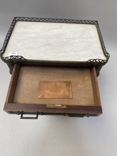 Mahogany doll’s or master’s chest with three...