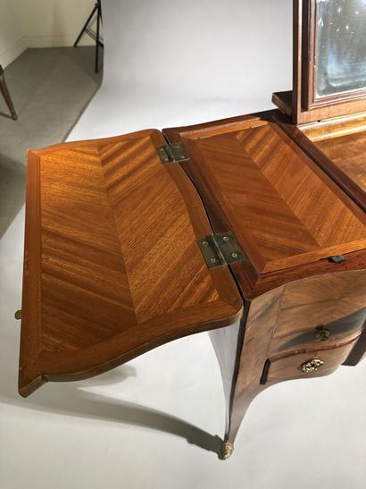 Rosewood dressing table with three hinged...