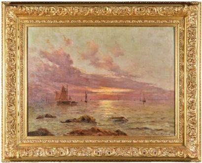 Émile MAILLARD (1846–1926)
Seascape at Sunset
Oil...