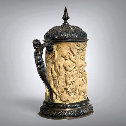 Oval-bodied ivory (Elephantidae spp.*) tankard...