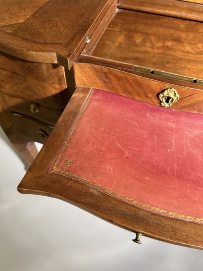 Rosewood dressing table with three hinged...