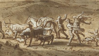 Attribué à Michel CORNEILLE (1642-1708)
L'attaque...